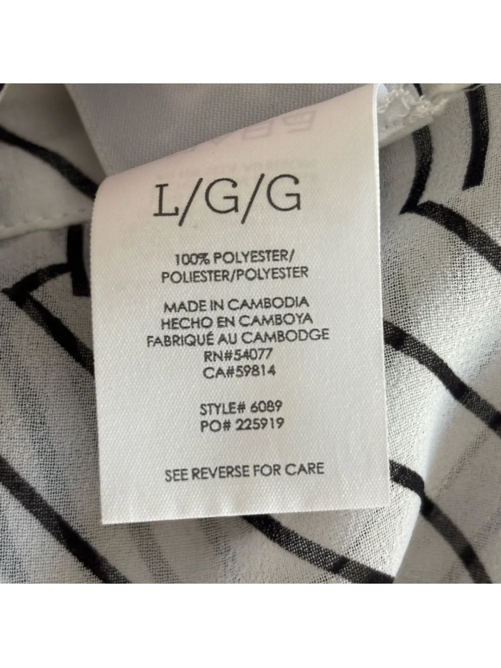 CABi contemporary white black striped button down blouse bell sleeve size large - Picture 12 of 13